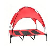 Casa para Perros Exterior Tela Oxford 600D Tienda de Campaña para Mascotas con Toldo Desmontable Tienda Portátil para Gatos Altura del Toldo 18-24cm Ideal para Acampar Jardinería(Red,61x47x18cm)