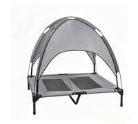 Casa para Perros Exterior Tela Oxford 600D Tienda de Campaña para Mascotas con Toldo Desmontable Tienda Portátil para Gatos Altura del Toldo 18-24cm Ideal para Acampar Jardinería(Gray,61x47x18cm)