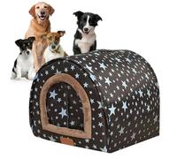 Casa para perros interior con puerta | Casa para perros al aire libre para el invierno, de invierno para mascotas para clima frío: puerta de tela flexible, desmontable y lavable para gatos pequeño