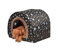 Casa para perros para clima frío, casa cálida para mascotas, casa de invierno para mascotas, casa de perro de invierno con puerta de tela flexible, casa de perro cálida desmontable para invierno, casa