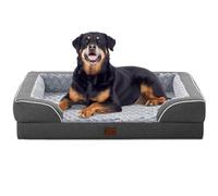 Casa Paw Cama ortopédica impermeable para perros extragrandes, camas de espuma viscoelástica XL con lados, espuma de caja de huevos y parte inferior antideslizante, cama jumbo para perros con funda