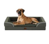 Casa Paw Cama ortopédica XXL para perros extragrandes, cama impermeable de espuma viscoelástica con lados, espuma de caja de huevos y parte inferior antideslizante para perros con funda extraíble