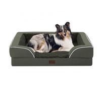Casa Paw Camas ortopédicas para perros grandes, cama de espuma viscoelástica impermeable de gran tamaño con lados, parte inferior antideslizante y cama de espuma para perros grandes con funda