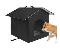 Casa pequeña para gatos - Refugio para mascotas, casa de animales callejeros con 2 clavos de tierra, cama aislante gruesa, impermeable, cálida y gruesa, desmontable y lavable, agujero para gatos para