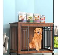 Casa Pesada para Mascotas para Perros de Estilo Familiar, estación de televisión, Jaula para casa para Perros Estilo Muebles de Interior, Jaula Familiar de Metal para Casas para Perros