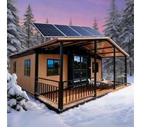 Casa prefabricada modular lista para vivir, ampliable, pequeña casa | Pequeña casa plegable para la venta con dormitorio, baño y cocina, espacio de porche delantero y estructura de acero duradera