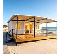 Casa prefabricada modular para casa pequeña, contenedor portátil | Pequeña casa para vivir a tiempo completo, diseño plegable con porche delantero, cocina y baño completo