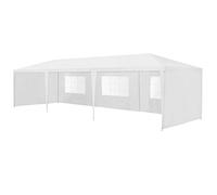 casa.pro Carpa Pabellón para Jardín Wedau Carpa Plegable Gazebo Cenador de Jardín Estructura de Acero Terraza Patio 900 x 300 x 255 cm - Blanco
