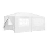 casa.pro Carpa Pabellón para Jardín Wedau Carpa Plegable Gazebo Cenador de Jardín Estructura de Acero Terraza Patio 600 x 300 x 255 cm - Blanco