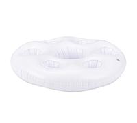 casa.pro Colchoneta Bandeja Hinchable de Piscina - Bar Flotante - con Soporte para 6 Vasos y 1 Botella/Cubo - Blanco