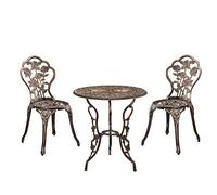 Set bistró de 3 piezas wakefield aluminio fundido 62xø59 cm bronce [casa.pro]