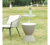 Mesa nevera atessa exterior 30 l plástico 58xø49cm - marrón claro [casa.pro]