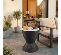 Mesa nevera atessa exterior 30 l plástico 58xø49cm - negro [casa.pro]