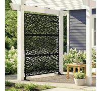 casa.pro Pared Divisoria and Separador de Ambientes Biombo Tabique Exterior y Interior Privacidad Protección contra Sol y Viento Acero Galvanizado 180 x 90 x 40 cm - Negro