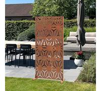 casa.pro Separador de Ambientes Kilsturd Diseño Sol Biombo Tabique Exterior y Interior Pantalla de Privacidad Protección contra Sol Acero Corten 180 x 90 x 40 cm - Marrón óxido