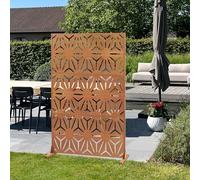 casa.pro Separador de Ambientes Kilsturd Diseño Sol Biombo Tabique Exterior y Interior Pantalla de Privacidad Protección contra Sol Acero Corten 180 x 120 x 40 cm - Marrón óxido