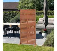 casa.pro Separador de Ambientes Nordepp Biombo Tabique Exterior y Interior Pantalla de Privacidad Protección contra Sol y Viento Acero Corten 180 x 90 x 40 cm - Marrón óxido