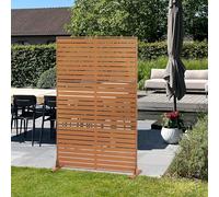 casa.pro Separador de Ambientes Nordepp Biombo Tabique Exterior y Interior Pantalla de Privacidad Protección contra Sol y Viento Acero Corten 180 x 120 x 40 cm - Marrón óxido