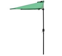 casa.pro Sombrilla de Media Pantalla Eger Sombrilla Terraza Exterior con Manivela Parasol Semicircular para Jardín Acero Tejido 100% Poliéster 160 g/m² 300 x 150 x 230 cm Verde