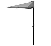 casa.pro Sombrilla de Media Pantalla Eger Sombrilla Terraza Exterior con Manivela Parasol Semicircular para Jardín Acero Tejido 100% Poliéster 160 g/m² 300 x 150 x 230 cm Gris