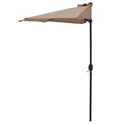 casa.pro Sombrilla de Media Pantalla Eger Sombrilla Terraza Exterior con Manivela Parasol Semicircular para Jardín Acero Tejido 100% Poliéster 160 g/m² 300 x 150 x 230 cm Beige