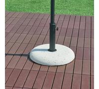casa.pro Soporte de Sombrilla para Jardín Terraza con Base para Parasol Apto para Poste con Diámetro: 34/39/49/55 mm Estable Estilo Natural 45 x 6 cm Hormigón Plástico - Aspecto Grava, Blanco