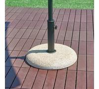 casa.pro Soporte de Sombrilla para Jardín Terraza con Base para Parasol Apto para Poste con Diámetro: 34/39/49/55 mm Estable Estilo Natural 45 x 6 cm Hormigón Plástico - Aspecto Grava, Beis
