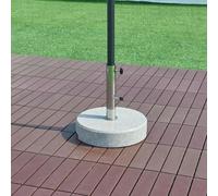 casa.pro Soporte de Sombrilla para Terraza con 2 Tornillos de Bloqueo Base para Parasol Apto para Poste con Diámetro: 25/32/38/49 mm Duradera Natural Plástico Redonda Granito Ø38x9cm - Gris