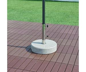 casa.pro Soporte de Sombrilla para Terraza con 2 Tornillos de Bloqueo Base para Parasol Apto para Poste con Diámetro: 25/32/38/49 mm Duradera Natural Plástico Redonda Granito Ø38x9cm - Gris
