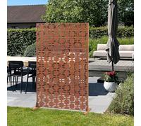 casa.pro Tabique Basciano Biombo Separador de Ambientes Exterior y Interior Diseño Atractivo Pantalla Privacidad Protege del Sol Viento Acero Corten 180 x 120 x 40 cm - Marrón Óxido