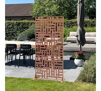 casa.pro Tabique Bernalda Divisor de Espacios Biombo Separador de Ambientes Exterior Interior Diseño Atractivo Protege del Sol Viento Acero Corten 180 x 90 x 40 cm - Marrón Óxido