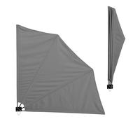 Toldo Lateral para balcón (Gris)(160 x 160 cm) Plegable - Pantalla Protectora - protección contra Viento privacidad