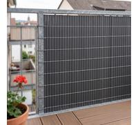 casa.pro Valla Jardin Exterior Cefalu 100 x 500 cm Cañizo PVC Malla Ocultacion Cañizo Jardin Ocultación Contra el Viento Pantalla de Privacidad Balcón Terraza Resistente 16 mm - Antracita