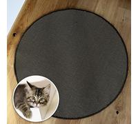 casa pura Alfombra para rascar gatos redonda, 80 cm de diámetro, de sisal natural, posibilidades de arañar para gatos, muebles para pared o suelo, resistente y lavable, color negro