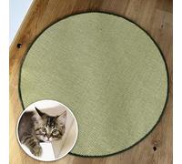 casa pura Alfombra para rascar gatos redonda, 80 cm de diámetro, de sisal natural, posibilidades de arañar para gatos, para pared o suelo, resistente y lavable, color verde