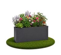 casa pura Jardinera Andros de metal - 100 × 25 x 52 cm - Jardinera estrecha de acero galvanizado - Resistente a la intemperie y con recubrimiento en polvo - para balcón, terraza y jardín - antracita