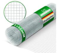 casa pura | Malla metálica de malla fina + guantes, malla metálica, malla para animales | guantes incluidos | galvanizados | Ancho de malla: 6,3 x 6,3 mm | galvanizado, 50 cm x 5 m