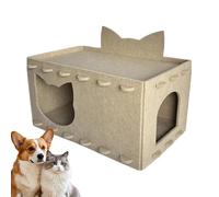 Casa Rascadera para Gatos | Cueva Escondite De Fieltro para Gatitos | Rascador Espacioso De Doble Capa para Interior Y Exterior