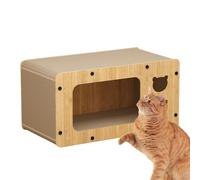 Casa rascador para gatos, para protección de muebles y lijado de garras, ondulado como casa de mascotas, para razas de gatos pequeñas a grandes, para casa, dormitorio, refugio y sala de estar