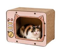 Casa rascadora para gatos - Cama corrugada antideslizante con forma de TV | Tablero de rascar casa de cartón para gatos, alfombra, sofá, puerta, muebles, protección para gatitos, conejos, animales