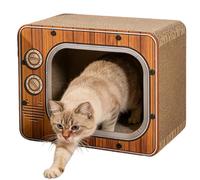 Casa rascadora para gatos de 1200 g, cama de juego interactiva para muebles de gato, forma de TV, refugio, casa de gatos, rascador de gatitos, cama para proteger muebles, enriquecimiento, juego (B)