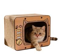 Casa rascadora para gatos de 1200 g, cama de juego interactiva para muebles de gato, forma de TV, refugio, casa de gatos, rascador de gatitos, cama para proteger muebles, enriquecimiento, juego (A)