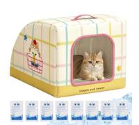 Casa Refrescante para Gatos en Verano,Cama Portátil Confortable Aislada Con Asa,Casa Interior para Gatos - Mascotas Callejeras al Aire Libre, Dormitorio, Balcones, Patios, Jardín, Patio Trasero, Terra