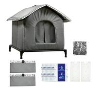 Casa Refrescante para Gatos,Refugio Fresco Grande Plegable de Doble Capa con Bolsas de Hielo | Casa Aislante Refrescante para Mascotas | Para Gatitos Todas Las Estaciones Interior Exterior Hogar Jardí