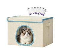 Casa refrescante para gatos - Retiro cómodo de verano, refugio para mascotas con 6 paquetes de hielo, nido refrescante para perros para un mejor descanso y relajación, cama refrescante para mascotas