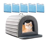 Casa Refrigerada para Gatos | Casa De Mascotas Exterior con Caja De Hielo - Bolsas Aislantes Impermeables Antideslizantes para Viajes Camping Mascotas Refugios