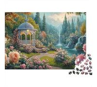 Casa rústica Extra Thick Cardboard Jardín Cascada Arte Jigsaw Puzzle Adults Age 12 Up Brain Training Activity Ideal Gift for Teen Puzzle Lovers 12 18 Years 70x50cm/1000pcs