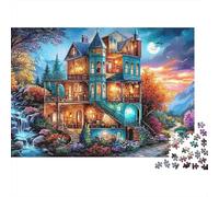 Casa Señorial Puzzle de 1000 Piezas Papel para Adultos Escena Nocturna Juego de Puzzle 1000 Piezas Relajación Hogar Regalo 38x26cm/1000pcs