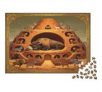 Casa Subterránea de Animales Puzzle de 1000 Piezas Papel para Adultos Madriguera por Capas Juego de Puzzle 1000 Piezas Relajación Decoración Hogar Regalo 70x50cm/1000pcs