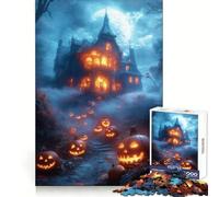 Casa tenebrosa de Halloween con Calabazas talladas, Rompecabezas de 1000 Piezas para Adolescentes, Juguete de lógica, Divertido, Corte preciso, Regalo Elegante 38x52cm
